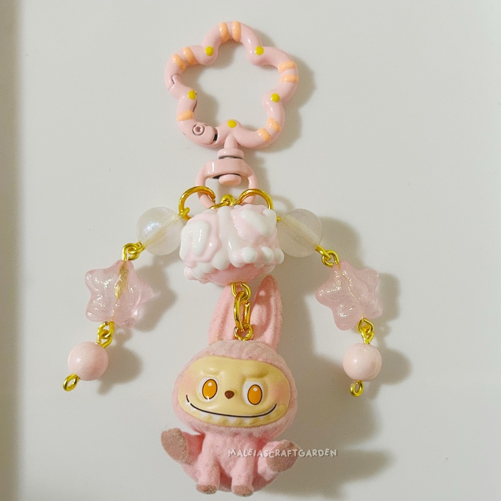 Labubu Popbean Pink Keychain Toy